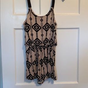 Flowy tan & black romper - medium